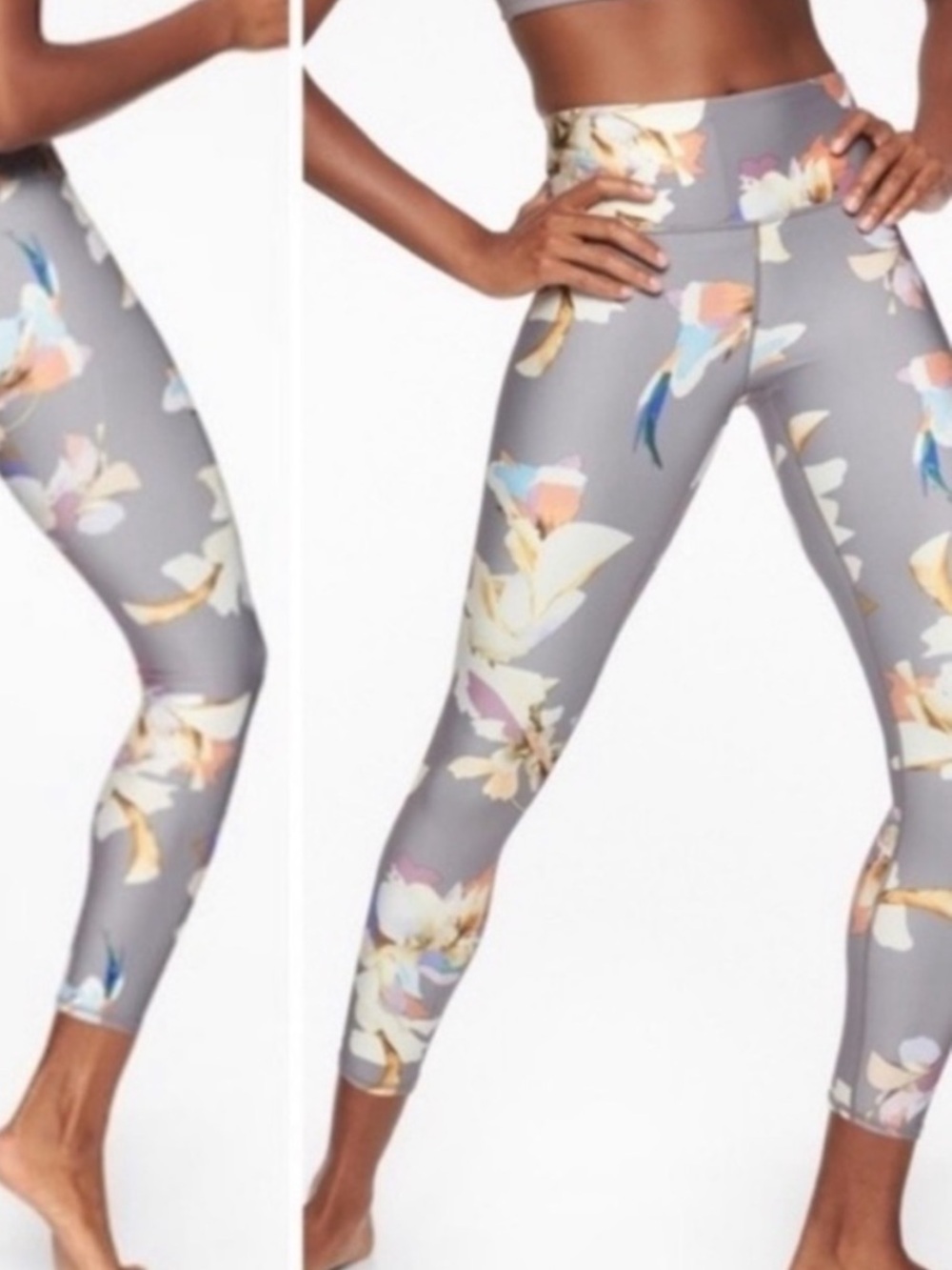 Athleta Elation Paradise Floral 7/8 Tights leggings activewear women Small yoga